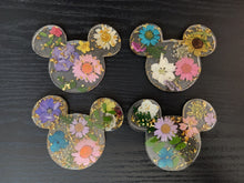 Load image into Gallery viewer, Mixed Color Pressed Flower Mouse Inspired Coasters

