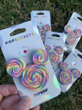 Load image into Gallery viewer, Rainbow Lollipop Mouse Inspired &quot;Pop&quot; Cell Phone Grip/ Stand
