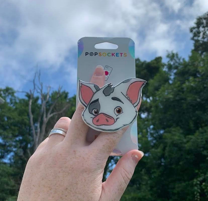 Pig Inspired “Pop” Cell Phone Grip/ Stand