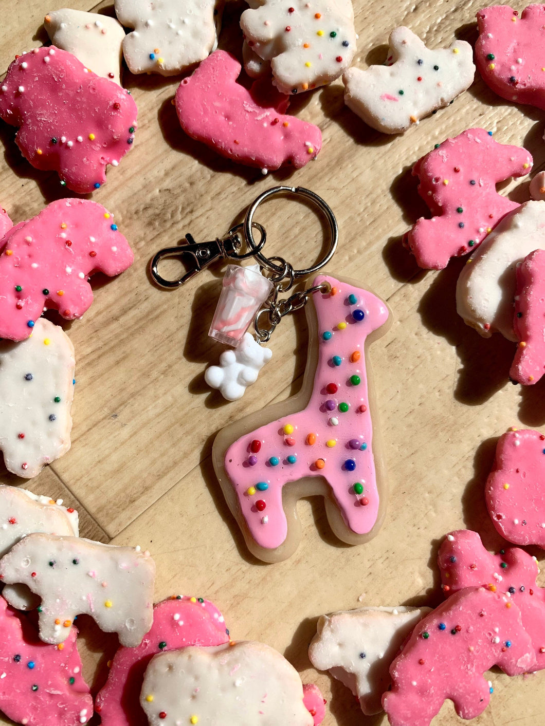 Frosted Animal Cookie Inspired KeyChain