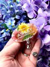 Load image into Gallery viewer, Pressed Flower Name Tag Inspired Badge Reel
